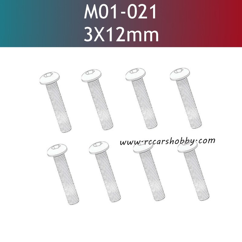 UDIRC UD1610S Parts 3x12mm TM Hexagon Socket Button Head Machine Screw M01-021