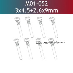 UDIRC UD1610S Parts 3x4.5+2.6x9mm Hexagon Socket Head Cap Half Thresded Tapping Screw M01-052