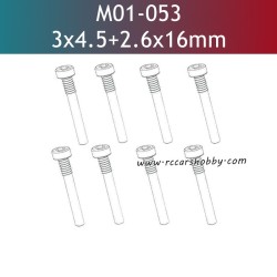 UDIRC UD1610S Parts 3x4.5+2.6x16mm Hexagon Socket Head Cap Half Thresded Tapping Screw M01-053