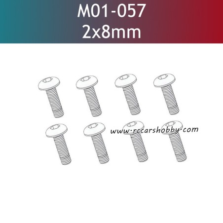 UDIRC UD1610S Parts 2x8mm PM Hexagon Round Head Machine Screw M01-057