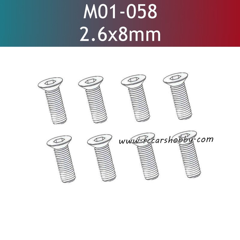 UDIRC UD1610S Parts 2.6x8mm KM Hexagon Socket Countersunk Head Machine Screw M01-058