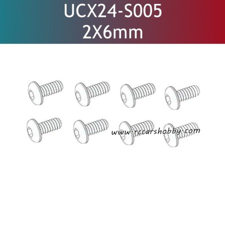 UDIRC UD1610S Parts 2X6mm PM Hexagon Round Head Machine Screw UCX24-S005