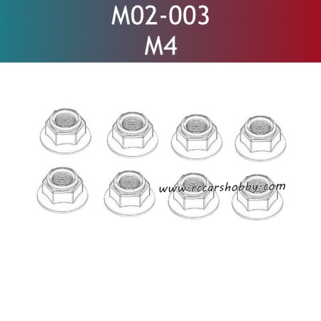 UDIRC UD1610S Parts M4 Hex Flanged Lock Nut M02-003