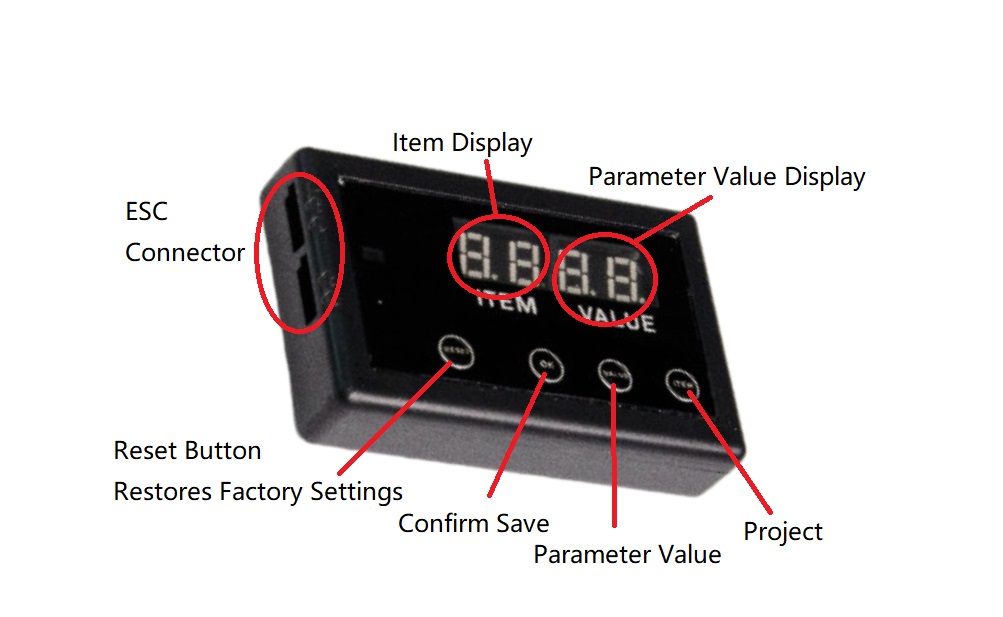 UDIRC UD1610S RC Car Parts ESC Card Adjust Display